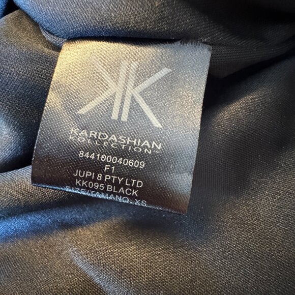 Kardashian Kollection Sequin Jacket XS Black Cropped Open Front Glam - Picture 9 of 10